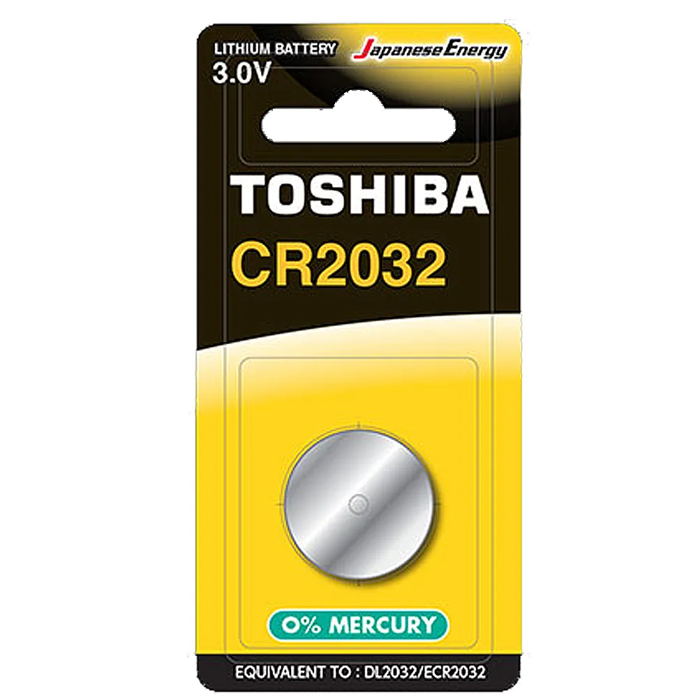 【TOSHIBA 東芝】CR2032鈕扣型 鋰電池10粒盒裝(3V DL2032鈕型電池 無鉛 無汞)