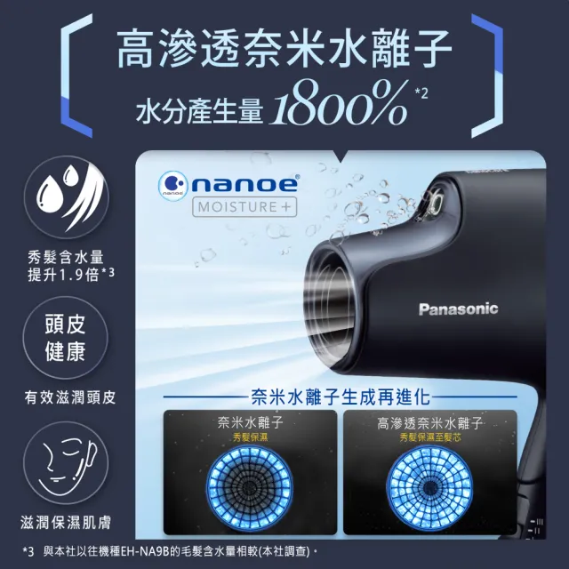 Panasonic 國際牌】高滲透水離子吹風機(EH-NA0G-A霧墨藍) - momo購物網
