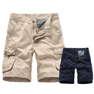 【Billgo】厚磅純棉口袋工裝男短褲 加厚休閒五分褲-5色 30-40碼 夏天必備男短褲