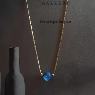 【ne jewelry & life】藍色星球 藍晶石鈦鋼項鏈鎖骨鏈(頸鍊 醫療剛 生日禮物)