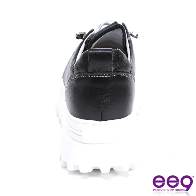【ee9】ee9 完美修飾腿部輕量鋸齒厚底老爹鞋 黑色-5537791 09(厚底老爹鞋)