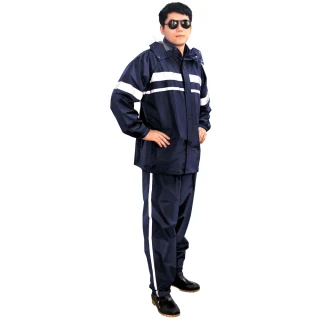 【Sanho 三和牌】輕量兩節式勤務型反光雨衣｜原料來自台灣(深藍色/台灣團隊監製  現貨)