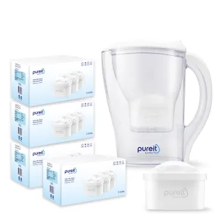 【Unilever 聯合利華】Pureit 12入去水垢濾芯贈PX3000濾水壺(共1壺13濾芯)