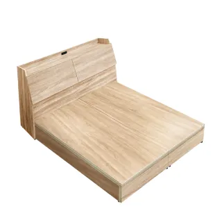 【A FACTORY 傢俱工場】吉米 MIT木心板床組 插座床箱+強化底 - 雙大6尺