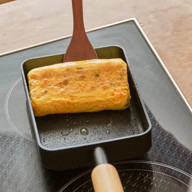 【MODORI】玄黑方形平底鍋 18x13cm(電磁爐可用/導熱快/不沾鍋)