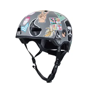 【Micro】嘻哈風安全帽/運動用頭盔(自行車、滑板車用、帶發光警示燈)