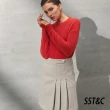 【SST&C 最後65折】羊毛混紡人字紋壓褶西裝裙7462112009