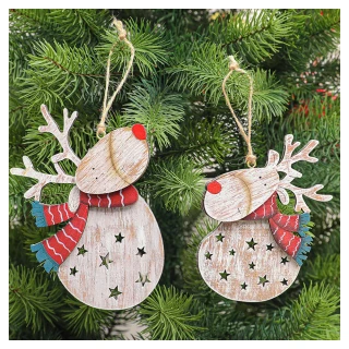 【摩達客】耶誕-可愛聖誕麋鹿木質對組吊飾(兩入組)