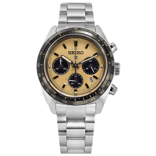 【SEIKO 精工】PROSPEX 太陽能 熊貓錶 計時 防水 不鏽鋼手錶 棕色 39mm(V192-0AF0Y.SSC817P1)