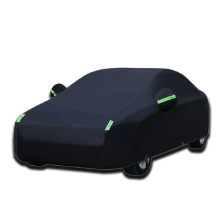 【TBCC】PEVA鋁膜汽車車罩 轎車款-中型(三層加厚/納米塗層/側開拉鍊/加厚絨毛/防塵/防雨/防曬)