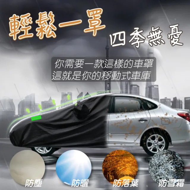 【TBCC】PEVA鋁膜汽車車罩 轎車款-小型(三層加厚/納米塗層/側開拉鍊/加厚絨毛/防塵/防雨/防曬)