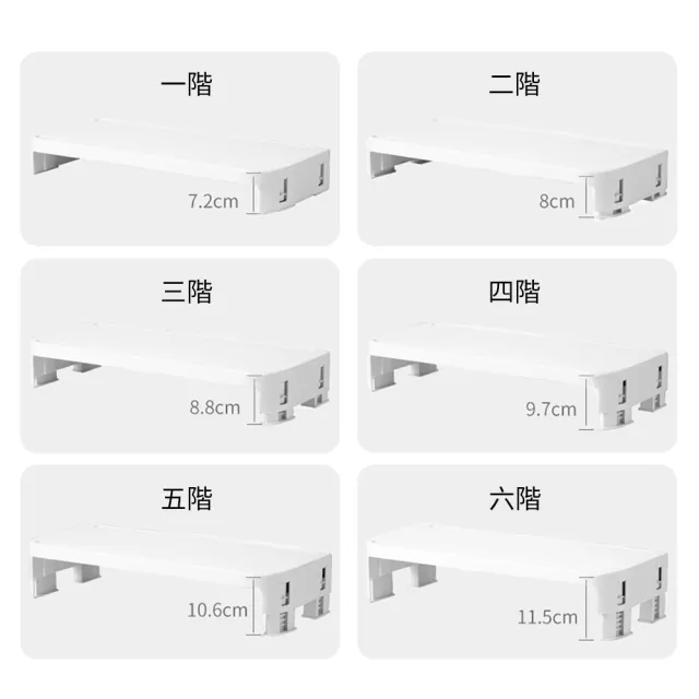 【itop】可升降電腦螢幕架 桌上型顯示器增高架(六階高度調整/鍵盤收納架/筆電平板電腦支架)