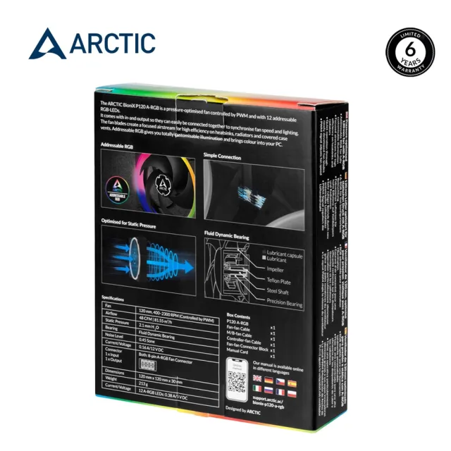 【Arctic】BIONIX P120 12公分共享旋風扇 ARGB(電競風扇/6年保)