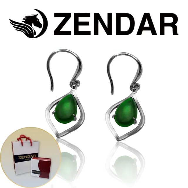 【ZENDAR】頂級北美碧玉Delight耳勾 6x9mm(8024)