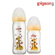 【Pigeon 貝親】寬口母乳實感彩繪玻璃奶瓶/160ml+240ml