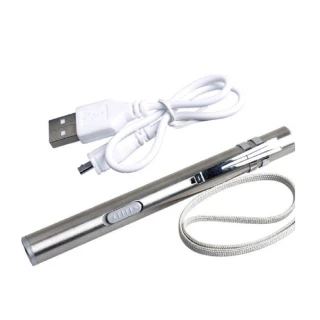 USB充電手電筒(射程50米強光筆夾型式月亮燈)