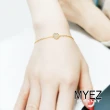 【AURORA 歐羅拉】天然真鑽創意設計18K黃金 女神鑽石手鍊 掏心