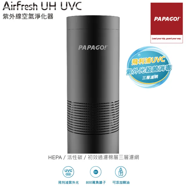 【PAPAGO!】AirFresh UH UVC 紫外光負離子淨化空氣淨化器(-快)