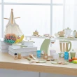 【Teamson】小廚師法蘭克福木製玩具蔬菜水果時尚網袋組(切切樂11件套組)