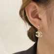 【Emi 艾迷】小香風 璀璨雙C字鋯石925銀針環繞 耳環 耳扣(輕奢高級經典款)