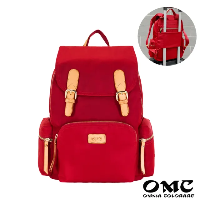 【OMC】玩美旅程大款雙扣翻蓋後背包82888(紅色)
