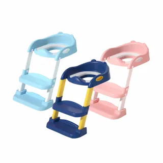 【PUKU 藍色企鵝】StepUp摺疊輔助便器(水色/粉色/藍色)