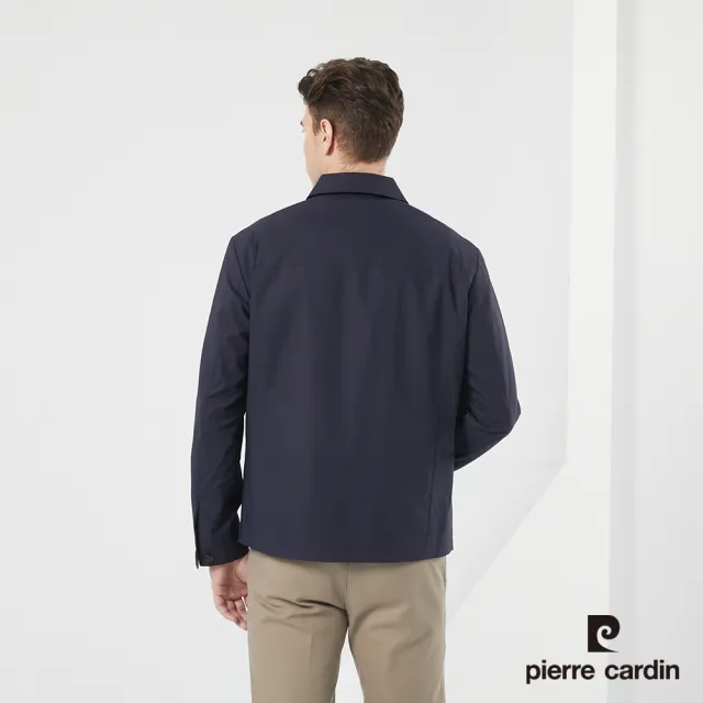 【pierre cardin 皮爾卡登】商務休閒 男款 都會休閒翻領薄夾克外套-深藍色(5215603-39)