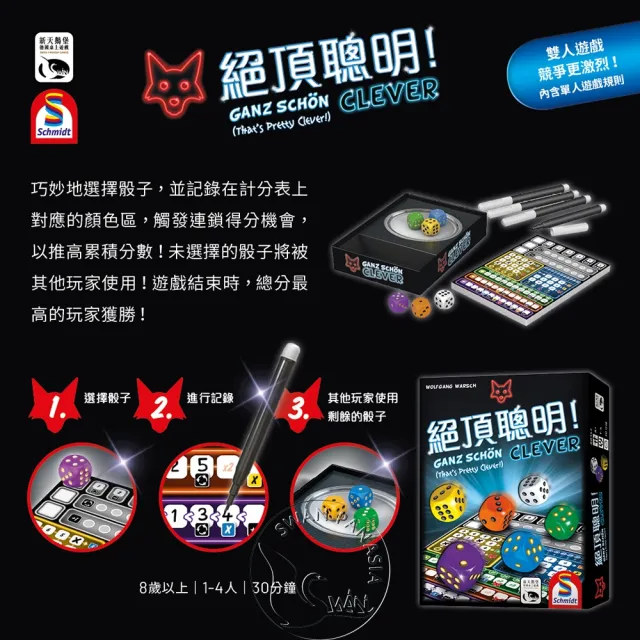 【新天鵝堡桌遊】絕頂聰明 GANZ SCHON CLEVER 〔THAT’S PRETTY CLEVER〕(經典必備款/全家一起來)