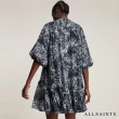 【ALLSAINTS】ARILA GRIZEDALE 輕薄動物紋印花人造絲連身裙短洋裝-灰(舒適版型)
