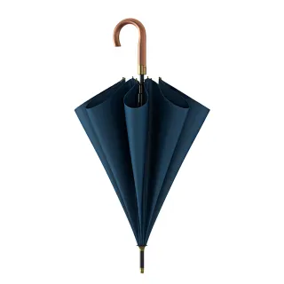 【樂邁家居】OLYCAT 質感實木長傘(三色任選/質感實木彎柄握把)