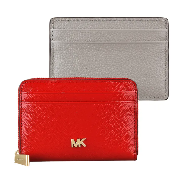 【Michael Kors】MK MICHAEL KORS金字LOGO經典名片夾/拉鍊零錢包(多款多色)