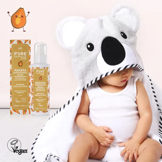 【澳洲 Pure Papayacare 即期品】木瓜嬰兒滋潤乳液含金盞花-2026年11月到期(150ml/瓶)