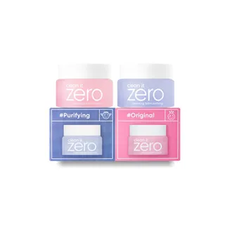 【BANILA CO 官方直營】ZERO零感肌瞬卸凝霜禮盒組(粉色經典款7gx1+紫色敏弱肌7gx1)