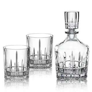 【德國Spiegelau】歐洲製SERVE威士忌水晶玻璃醒酒器/0.75L+酒杯/368ml*2入禮盒組(尊爵品鑑款)