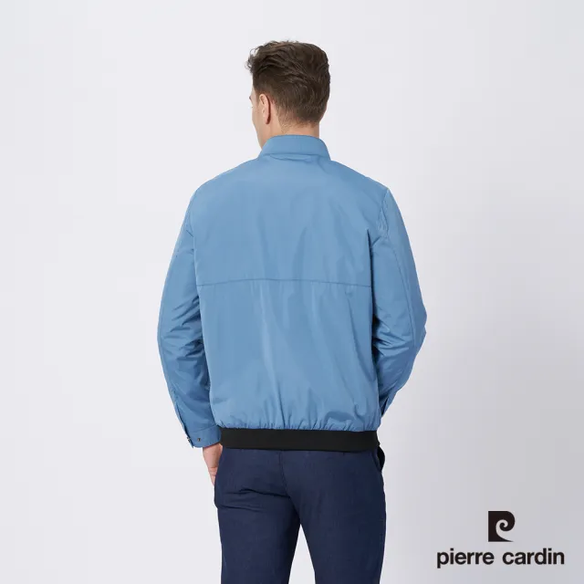 【pierre cardin 皮爾卡登】商務休閒 男款 都會休閒立領薄夾克外套-藍色(5215664-36)