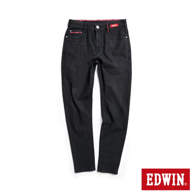 【EDWIN】男裝 東京紅360°迦績彈力機能錐形牛仔褲(黑色)