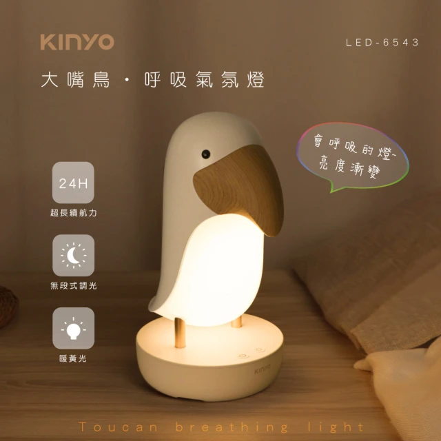 KINYO USB充電LED大嘴鳥呼吸氣氛燈(LED氣氛燈)