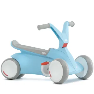 【BERG】荷蘭 GO2 兒童4輪多功能滑步自行車-珊瑚藍(學步車、嚕嚕車、腳踏車)
