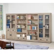【唯熙傢俱】法拉橡木色2.6尺玻璃書櫃(書櫃 書櫥 玻璃書櫃 抽屜櫃 收納櫃 置物櫃)