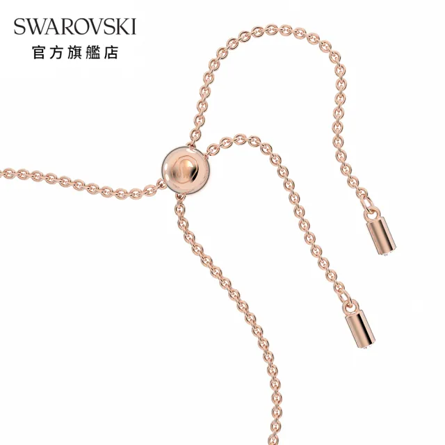 【SWAROVSKI 官方直營】Una 手鏈 心形 細碼 白色 鍍玫瑰金色調 交換禮物
