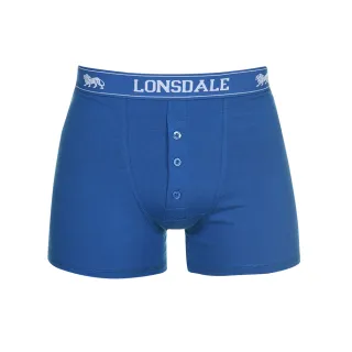 【LONSDALE 英國小獅】英倫紳士 鈕扣四角內褲2入(淺藍 LT422013)