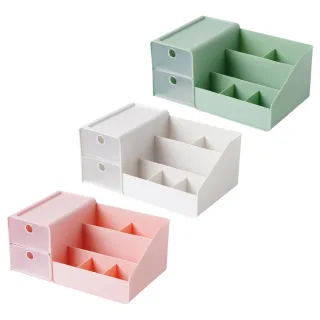 【IDEA】磨砂小物桌面分區抽屜化妝品收納盒