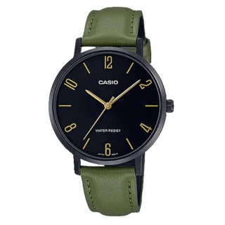 【CASIO 卡西歐】CASIO 簡約指針女錶 皮革錶帶 黑色錶面 日常生活防水 LTP-VT01BL(LTP-VT01BL-3B)