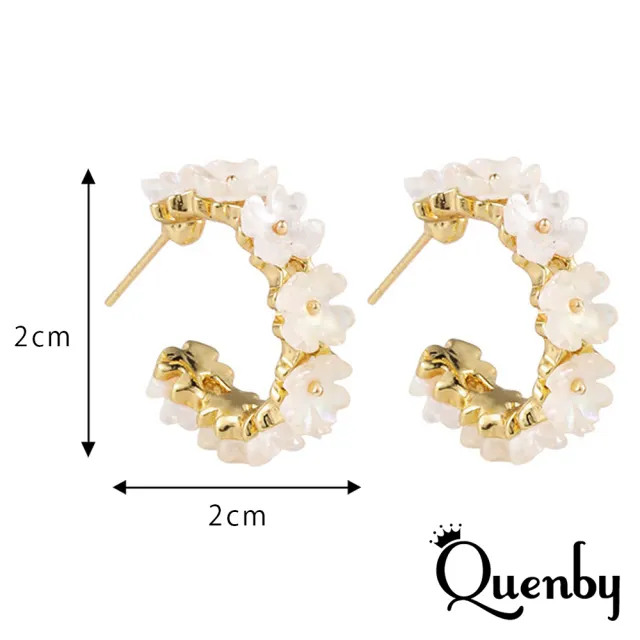 【Quenby】韓風新年新款浪漫花朵耳環/耳針(耳環/配件/交換禮物)