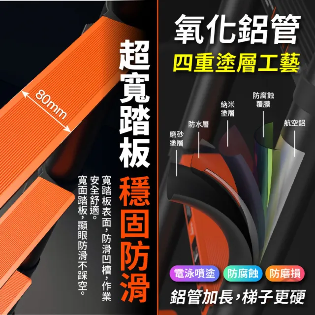 【DE生活】升級二代伸縮鋁梯 4.1＋4.1米 伸縮梯 人字梯 一字梯 家用梯 折疊梯 工程梯 A字梯