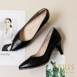 【EPRIS 艾佩絲】現貨 OL上班鞋尖頭系列7.5公分 純粹女神 尖頭高跟鞋 20.5-26-時尚黑(黑色高跟鞋)