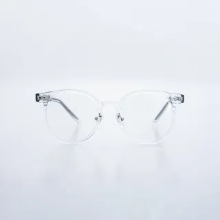 【ASLLY】S1061板材圓框濾藍光眼鏡｜透明氣泡水