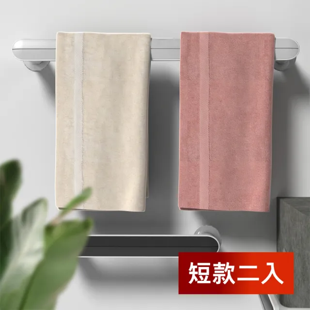 【Dagebeno荷生活】簡約外型廚衛兩用多功能無痕壁掛拖鞋架毛巾架(短款2入)