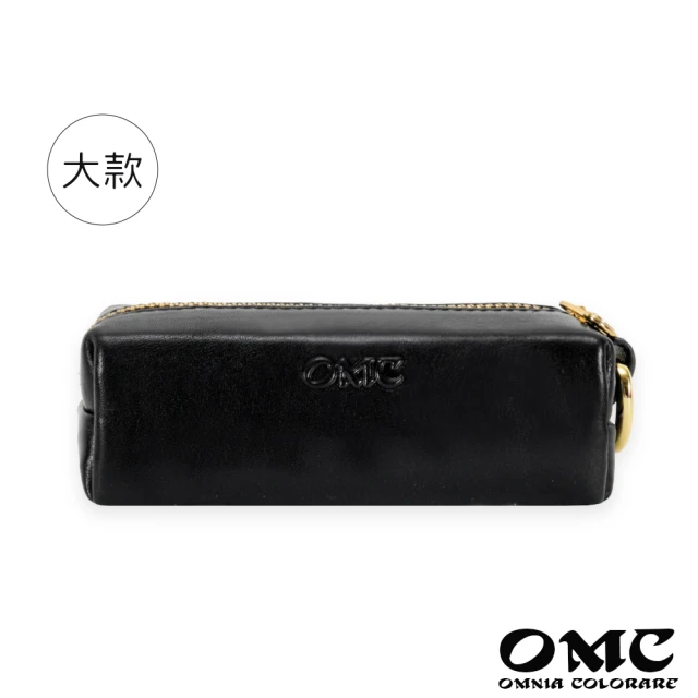 【OMC•植鞣革】橫式簡約牛皮零錢包-大款95026(黑色)