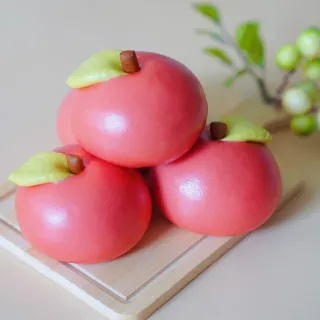 【美姬饅頭】享平安蘋果造型紅豆包(一盒6入)